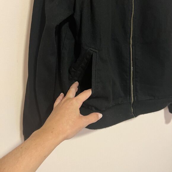 American Apparel Women's Black Bomber Jacket 100% Cotton Size Large - Picture 4 of 8